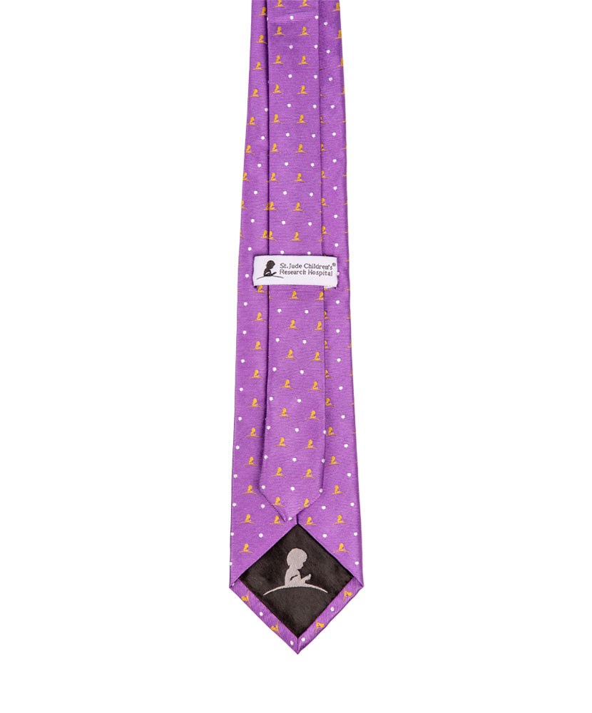 Logo Small Dot Purple and Gold Tie